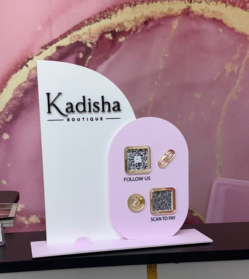 Layered Acrylic QR Business Sign