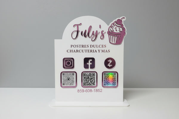 Custom Acrylic QR Sign for Busines
