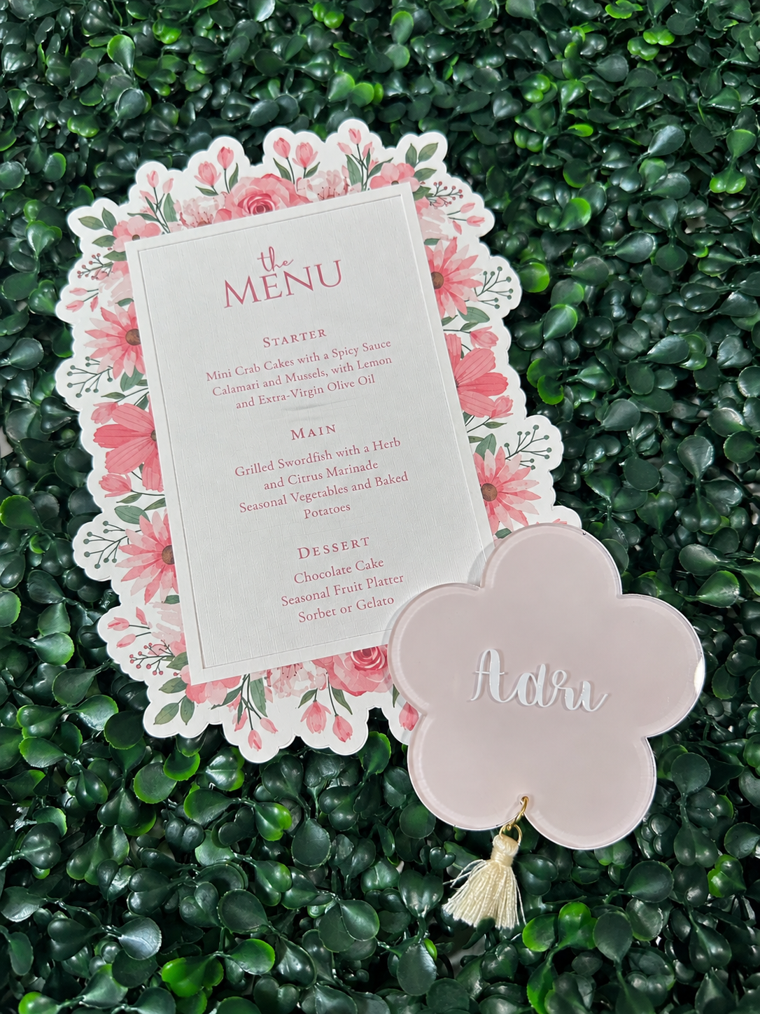 Custom Event Menus & Acrylic Details